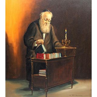 Signed Vintage Judaica Painting