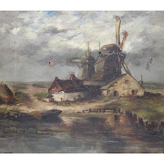 19th C. Dutch Oil on Canvas