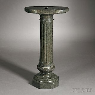 Carved Verde Marble Pedestal