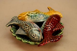 Multi Colored Glazed Ceramic Koi Fish