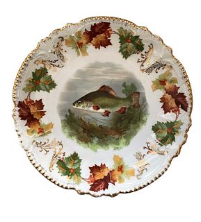 Antique Hand Painted Bavaria Fish Plate