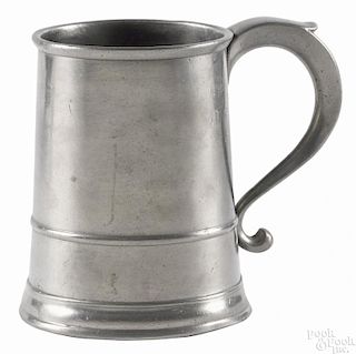 Providence, Rhode Island pewter mug, ca. 1815, bearing the touch of Samuel Hamlin, 6'' h.