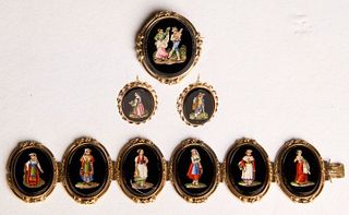 MICRO MOSAIC & GOLD SUITE, MID 19TH C