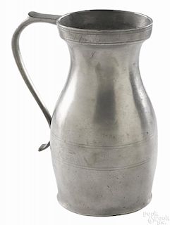 New York pewter measure, late 18th c., the rim stamped A, 11'' h.