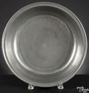 Hartford, Connecticut pewter basin, ca. 1840, bearing the touch of Thomas Boardman, 3'' h.