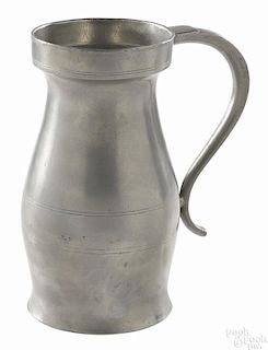 Connecticut pewter measure, dated 1847, attributed to Thomas Boardman, marked with an S, 9'' h.