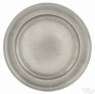 New York pewter plate, ca. 1785, bearing the touch of Peter Young, 8 3/4'' dia.