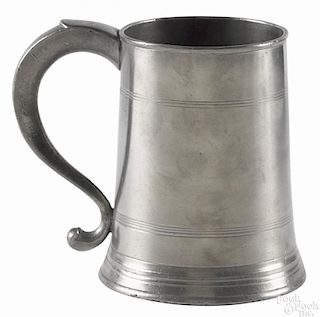 Middletown, Connecticut pewter mug, ca. 1830, bearing the touch of Josiah Danforth, 6'' h.