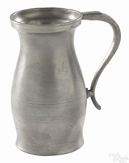 New York pewter measure, late 18th c., the rim stamped A, 7'' h.