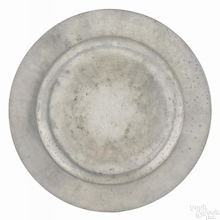 Pennsylvania or New York pewter plate, ca. 1770, bearing the touch of Cornelius Bradford