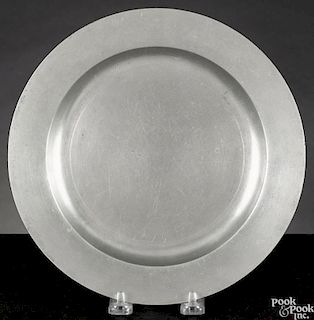 Pennsylvania or Rhode Island pewter plate, ca. 1720, bearing the touch of Thomas Byles
