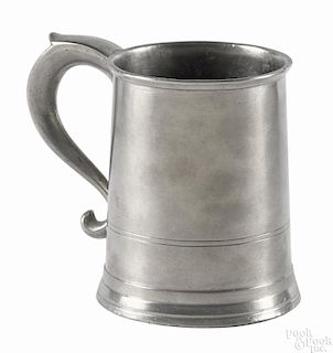 Hartford, Connecticut pewter mug, ca. 1840, bearing the touch of Thomas Boardman, 4 1/2'' h.