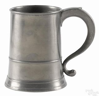 Middletown, Connecticut pewter mug, ca. 1780, bearing the touch of Jacob Whitmore, 6'' h.