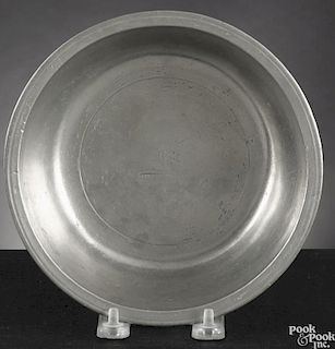 Northampton, Massachusetts pewter basin, ca. 1790, bearing the touch of Nathaniel Frink, 2'' h.