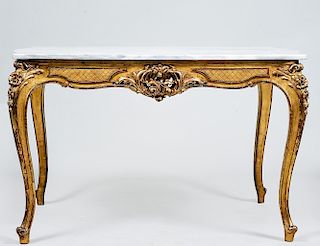 LOUIS XV STYLE CARVED AND GILTWOOD CENTER TABLE