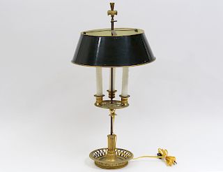 CHARLES X ORMOLU THREE LIGHT BOUILLOTTE LAMP