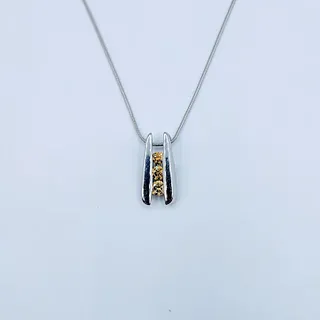 18k White Gold Yellow Diamond Necklace