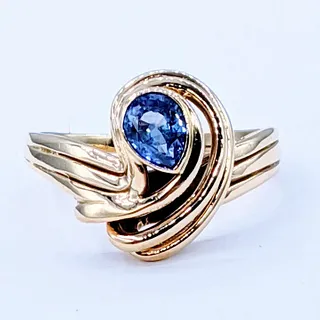 Retro Gold & Sapphire Cocktail Ring