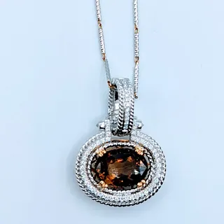 Custom 18kt Amber Spinel & Diamond Pendant!