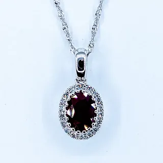 Sparkling Ruby and White Diamond Pendant Necklace