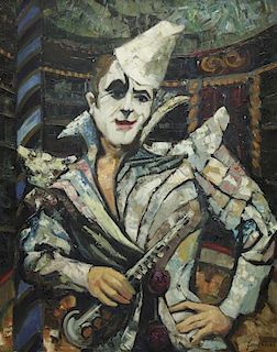 RIVAL, Georges. Oil on Canvas. Harlequin.