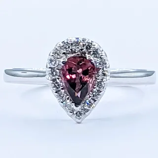 Lovely Pink Tourmaline & Diamond Ring