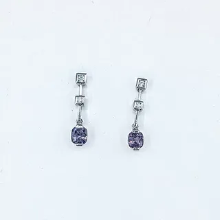 Contemporary Spinel & Diamond Drop Earrings