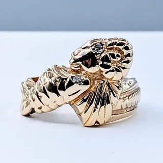 Stylized Gold & Diamond "Pisces & Aries" Ring