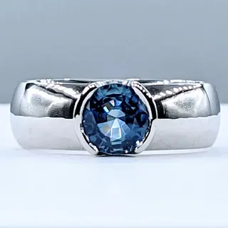 Modern Sapphire & Platinum Ring