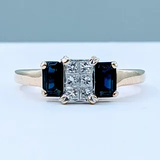Invisibly Set Diamond & Sapphire Dress Ring