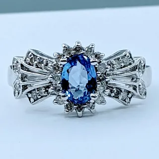 Sophisticated Tanzanite & Diamond Cocktail Ring