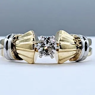 Retro Diamond & 14K Gold Engagement Ring