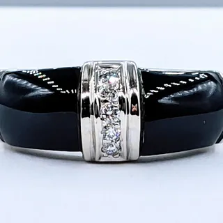 Bold Onyx & Diamond Fashion Ring