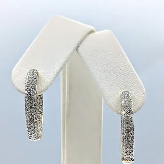 Gorgeous Pave Diamond "Inside / Outside" Hoop Earrings