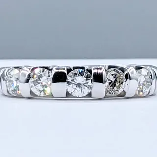 Stunning Five Stone Diamond & White Gold Band