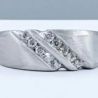 Stylish Diamond & 14K White Gold Ring