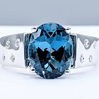 London Blue Topaz & Diamond Cocktail Ring