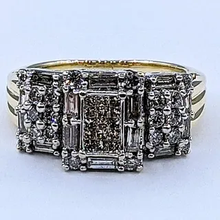 Unique Baguette & Princess Cut Diamond Statement Ring