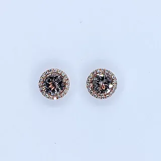 Pretty Morganite & Diamond Halo Stud Earrings