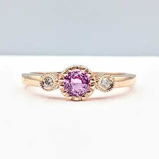 Charming Pink Sapphire & Diamond Dress Ring