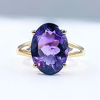 Gorgeous Amethyst & 14K Gold Cocktail Ring