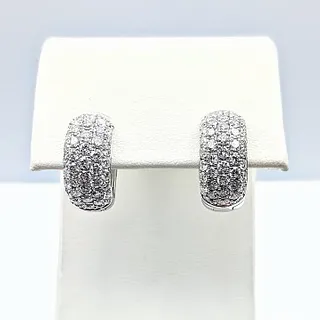 Stunning Diamond Pave Wide Hoop Earrings