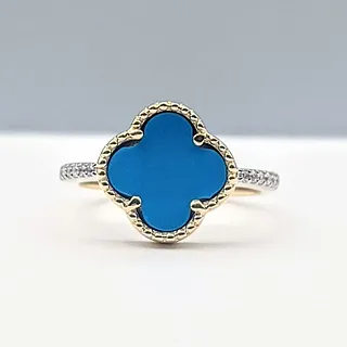 Colorful Turquoise & Diamond Fashion Ring