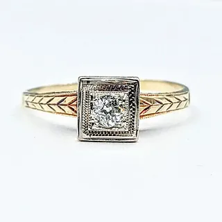 Antique Old Mine Cut Diamond Solitaire Ring
