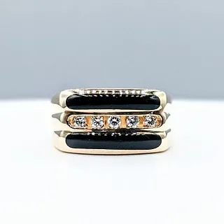 Handsome Diamond & Onyx Cocktail Ring