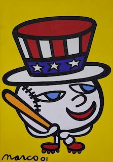 MARCO. Pop Art Oil on Canvas "Yankee Nets".
