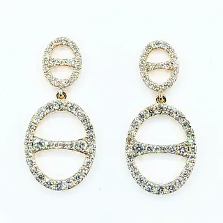 Stylish Diamond & 14K Gold Dangle Earrings