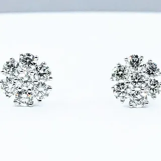 Splendid Multi Stone Diamond Stud Earrings