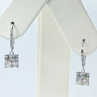 Stylish Diamond Pave & White Gold Earrings