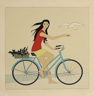 BARNET, Will. Serigraph "The Blue Bicycle".